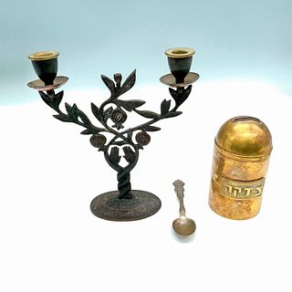 3pc Unique Vintage Judaica Metal Pieces