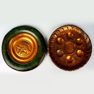 2pc Judaica Israeli Copper Plates