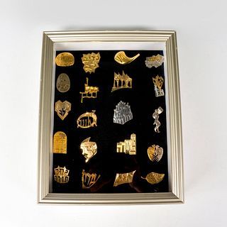 Modernist Michael Katz Judaic Pins in Shadowbox