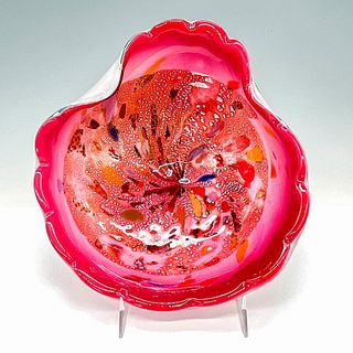 Murano Glass Bowl, Tutti Frutti Style with Pink Confetti