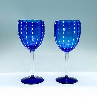 Pair of Zafferano Perle Glass Wine Goblets