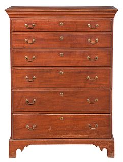 New England Federal Figured Maple Tall Chest