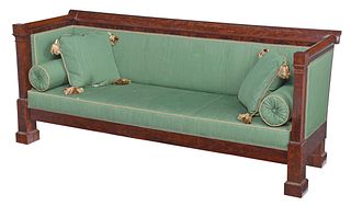 American Late Classical Figured Mahogany Box Sofa