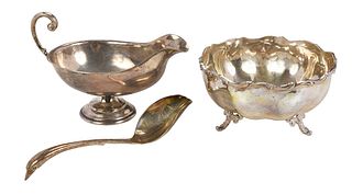 Three Mexican Silver Table Items