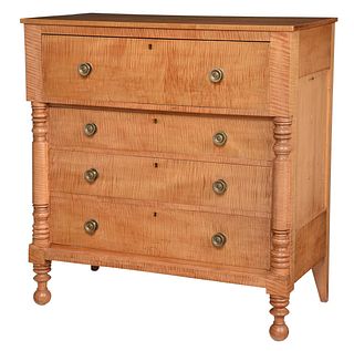 American Classical Tiger Maple Chest of Drawers