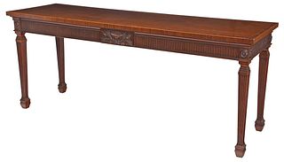 Fine George III Carved and Inlaid Figured Mahogany Console Table