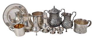 19 Sterling Table Items and Two Pewter Pieces