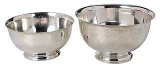 Two Sterling Revere Style Bowls