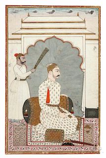 Mughal Miniature Painting Depicting a Prince  莫臥兒王朝袖珍畫 王子肖像