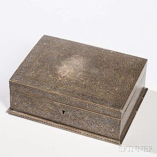 Brass Damascene Box 銅胎波斯紋飾方盒