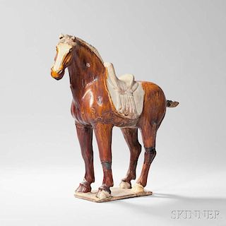 Sancai-glazed Pottery Figure of a Horse 三彩陶馬