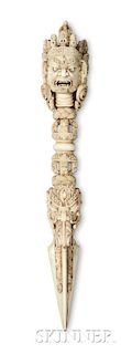 Bone Carving of a Ceremonial Dagger, Phurba 骨雕降魔杵