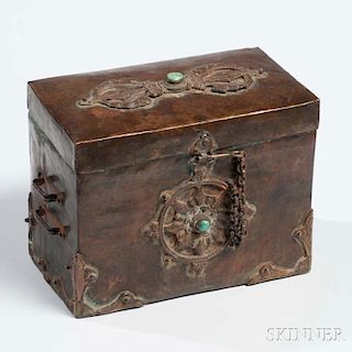 Copper Sheet Box with Hinged Cover 銅胎儲物盒