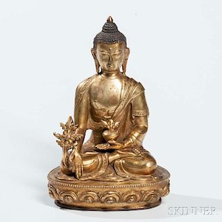 Gilt-bronze Medicine Buddha 銅鎏金藥師佛造像
