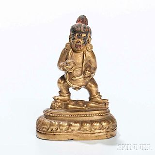 Brass Figure of Black Jambhala 青銅黑財神造像