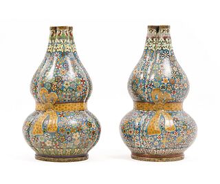 PAIR CHINESE CLOISONNE VASES