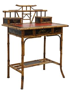 VICTORIAN AESTHETIC JAPANNED BAMBOO WRITING DESK