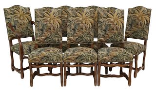 (7) FRENCH LOUIS XIV STYLE SIDE CHAIRS & FAUTEUIL