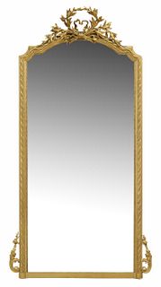 FRENCH LOUIS XVI STYLE GILT PAINTED WALL MIRROR
