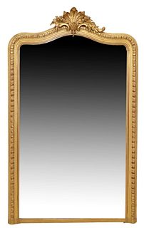 FRENCH LOUIS XV STYLE GILTWOOD WALL MIRROR, 85"H