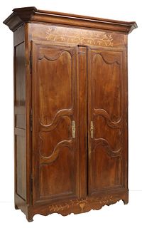 MONUMENTAL FRENCH PROVINCIAL WALNUT ARMOIRE, 114"H