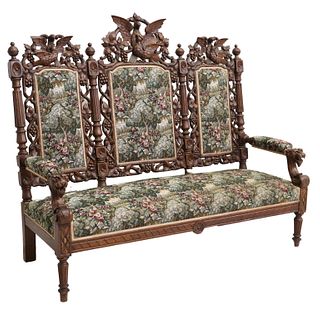 FINELY CARVED FRENCH RENAISSANCE REVIVAL SOFA