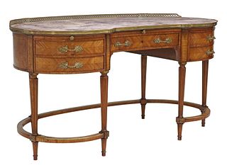 FRENCH LOUIS XVI STYLE KIDNEY-FORM WRITING DESK