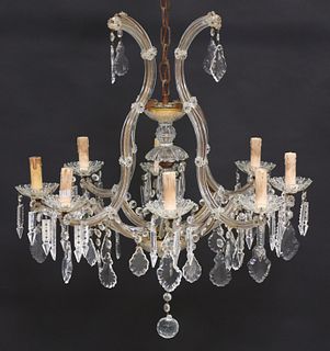 MARIA THERESA STYLE GLASS-CLAD 9-LIGHT CHANDELIER