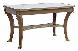 FRENCH EMPIRE STYLE MARBLE-TOP COFFEE TABLE