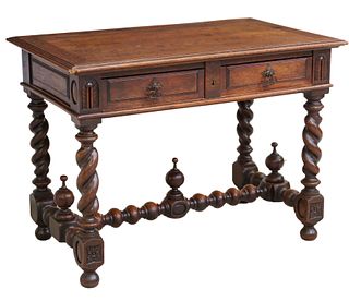 FRENCH LOUIS XIII STYLE OAK WRITING TABLE, 19TH C.