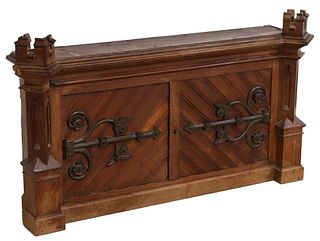 GOTHIC REVIVAL WROUGHT IRON MOUNTED CABINET