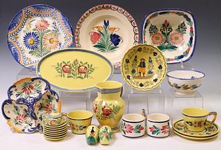 23) COLLECTION OF FRENCH QUIMPER FAIENCE TABLEWARE