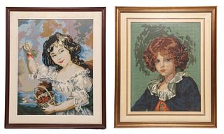 (2) FRAMED NEEDLEPOINT PICTURES