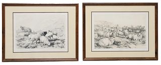 2) AFTER THOMAS SIDNEY COOPER PASTORAL LITHOGRAPHS