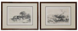2) AFTER THOMAS SIDNEY COOPER PASTORAL LITHOGRAPHS