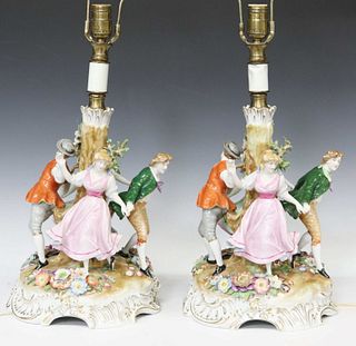 (2) SCHIERHOLZ PORCELAIN FIGURAL TABLE LAMPS