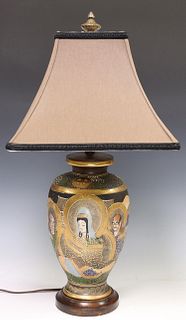 SATSUMA STYLE PARCEL GILT VASE 1-LIGHT TABLE LAMP
