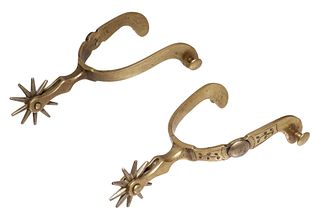 (PAIR) COWBOY SPURS, NORTH & JUDD ANCHOR MARKED