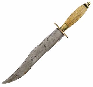 BOWIE KNIFE WITH ENGRAVED DECORATION, 19TH C.