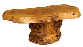 NATURAL LIVE EDGE SLAB TOP COFFEE TABLE