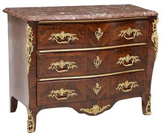 REGENCE STYLE GILT-METAL MOUNTED COMMODE