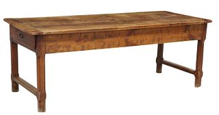 FRENCH PROVINCIAL FRUITWOOD FARMHOUSE TABLE