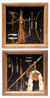 (2) NATIVE AMERICAN MINIATURES IN SHADOW BOXES