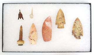 (7) STONE TOOLS, SPEAR POINTS & ARROWHEADS