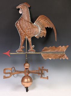 FRENCH COPPER ROOSTER WEATHERVANE & DIRECTIONALS