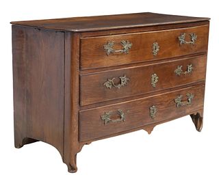FRENCH PROVINCIAL LOUIS XIV STYLE OAK COMMODE