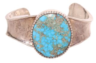 SOUTHWEST STERLING & BISBEE TURQUOISE CUFF