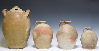 (4) FRENCH PROVINCIAL STONEWARE OIL VESSELS
