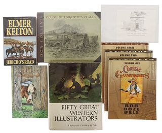 (8) BOOKS: WESTERN ART HISTORY & FICTION, 4 SIGNED