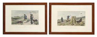 (2) AFTER RICHARD ANSDELL HUNTING SCENE PRINTS